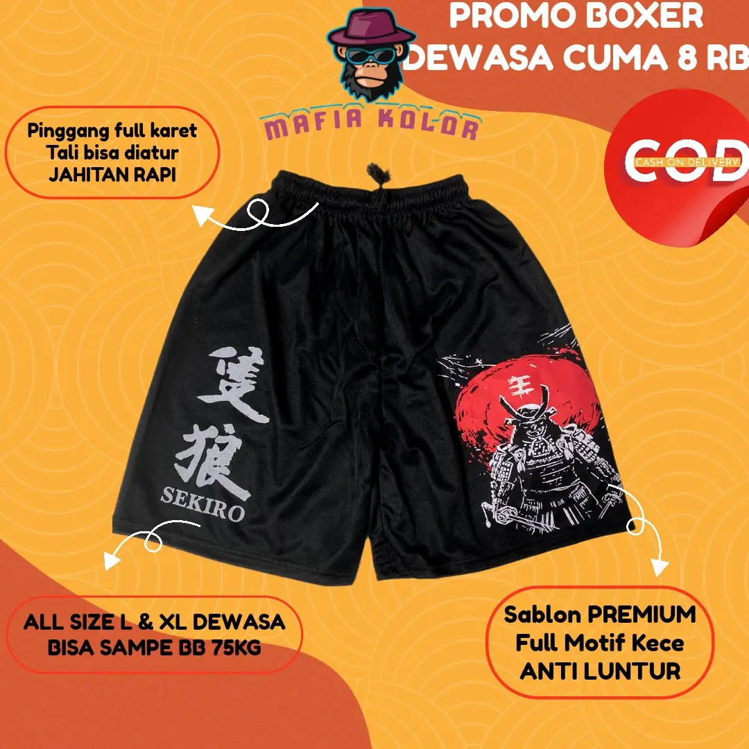 Promo boxer sport unisex pria wanita celana pendek running kolor mancing olahraga sepakbola futsal voli bulutangkis tenis tiduran rebahan santai surfing boarshort