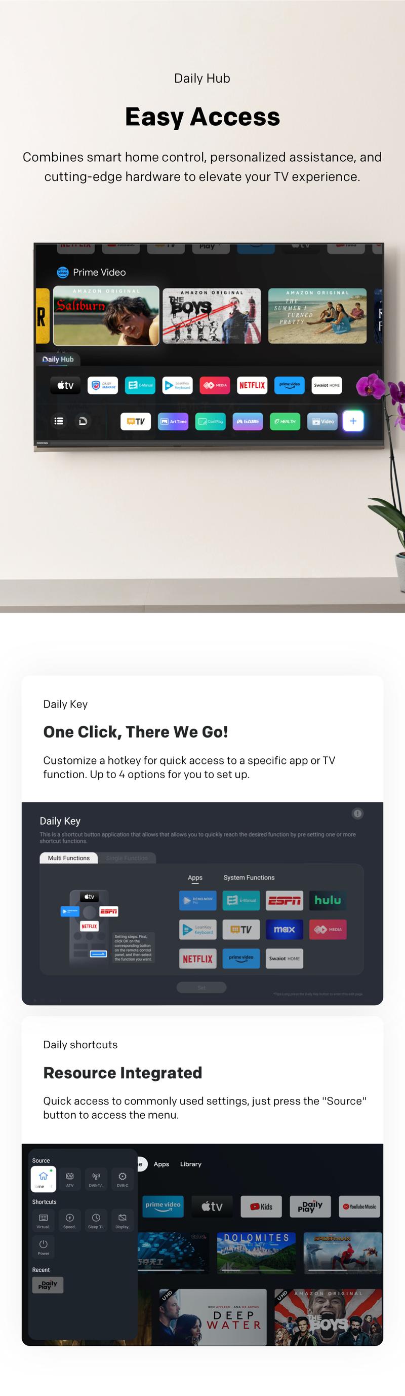 Product Introduction of [APRIL SALE] COOCAA Y65 Layar TV 60 Inch 4K Google TV - Find my remote - Flicker Free - Low Blue Light - HDR 10 Chameleon Extreme 2.0 - Bluetooth 5.1 - Dolby Audio + DTS - TV Digital tanpa STB 50Y65 11
