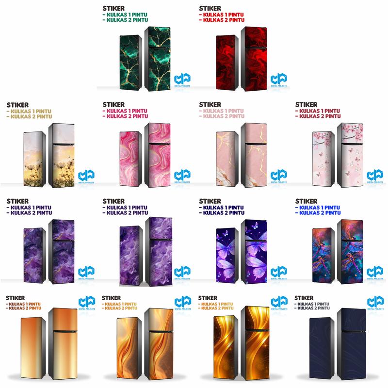 Sticker Kulkas 1 Pintu 2 Pintu Stiker Motif Digital Project KODE : SET1-53 4