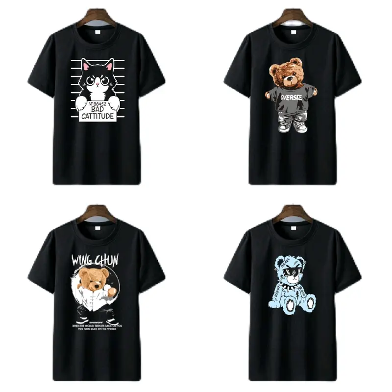 Kaos oversize Paket isi 3 baju Atasan Wanita Tshirt Cewek baju kaos import Hitam 7