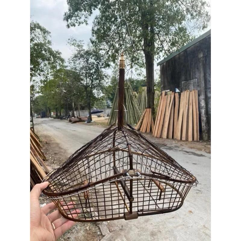  Lồng lụp lụi,2 cửa bẫy chim Chào Mào chất liệu lụi già kỹ móc xoay 360 độ cao cấp 