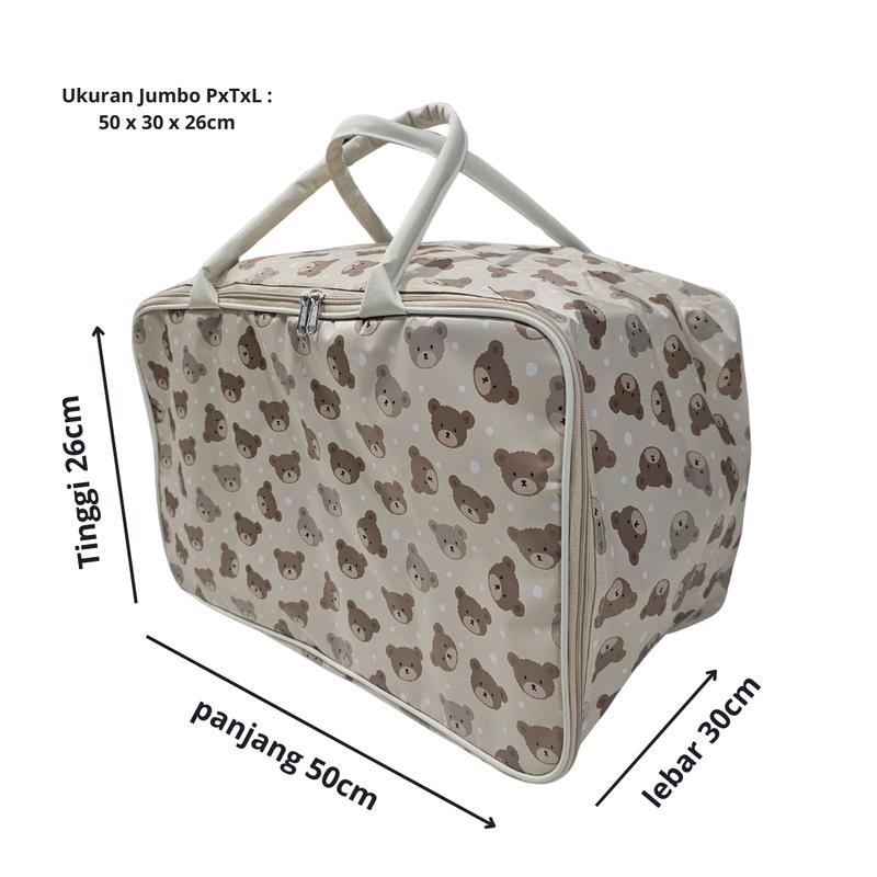 Product Introduction of Travel Bag Tas Pakaian Tas Mudik Motif Ukuran Jumbo 50cm Pria Wanita - Kelinci Navy 3