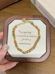 Gelang Tangan, SUNQ, Reka Bentuk Minimalis, Rantai Pusing Jalinan, Gelang Logam Vintaj, Aksesori Fesyen women jewelry Bangles Barang Kemas Bracelets