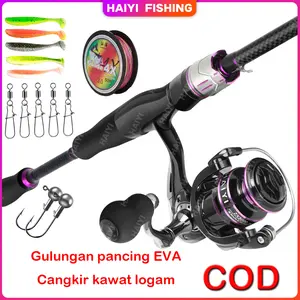 HAIYI FISHING Gulungan Pancing EVA 1.65m/1.8m/2.1m Set Lengkap Joran Pancing Rod2000-5000 Batang Pancing Metal Line Cup Rotating Wheel