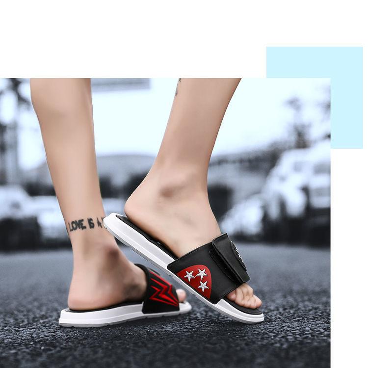 Product Introduction of New High Quality Trendy Comfortable Stylish Good Texture Slippers Men's Outerwear National Fashion Sports Basketball Casual Non-Slip Slipper Lovers Wild Sandals 16
