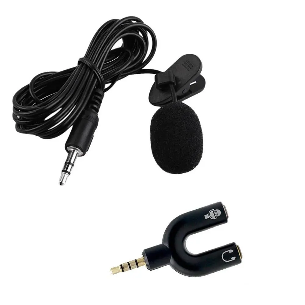 Mini Microphone Kabel Clip On Mic U Shape Audio Splitter HP Mikrofon Ponsel