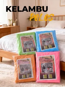 Kelambu Kotak Polos Jumbo Uk. 180 cm x 200 cm tahan angin dicuci dengan tangan saja Sturdy Sudah Dirakit Mosquito Nets