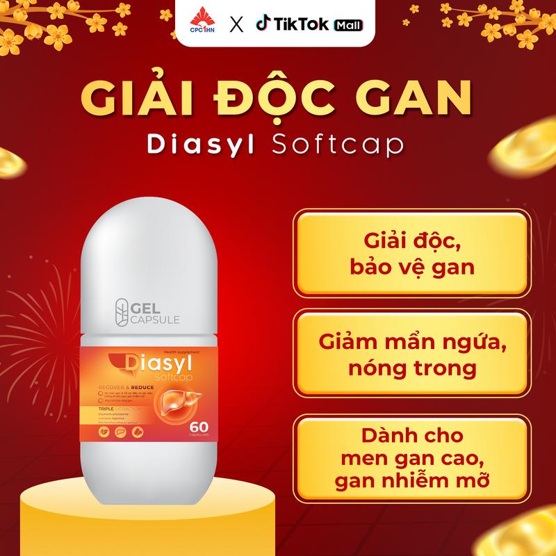 Viên uống giải độc gan Diasyl hỗ trợ hạ men gan, bảo vệ, tăng cường chức năng gan