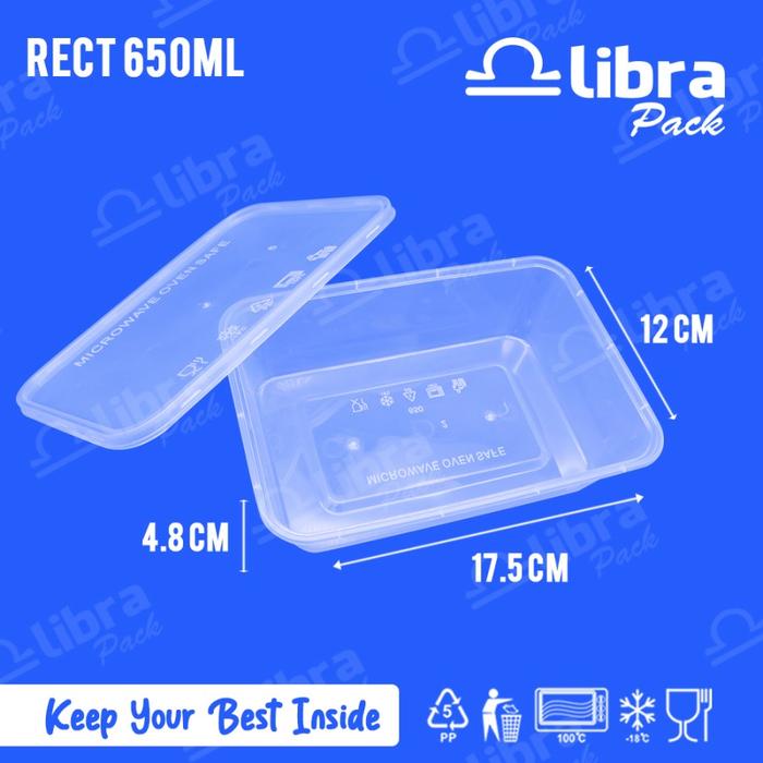 Gambar 500 Pcs - Thinwall Rectangle 650ml Box Nasi Tempat Kotak Makan Food Container dari Libra Pack Kota Tangerang Tokopedia