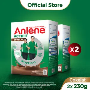 Anlene Actifit 3X Susu Bubuk Cokelat 2x 230g-Tulang, Sendi & Otot