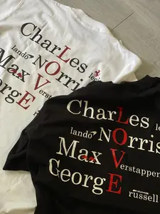 F1 Driver LOVE Letter Oversize Boxy T Shirt Cotton Combed 20s Unisex Kaos Santai Hangout