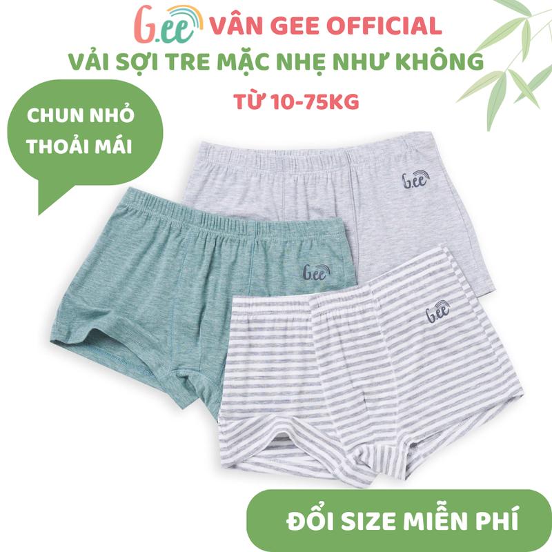 Quần chip bé trai quần lót set 3 quần sịp bé trai gỗ sồi sợi tre mềm mại co dãn bé mặc thoải mái cả ngày