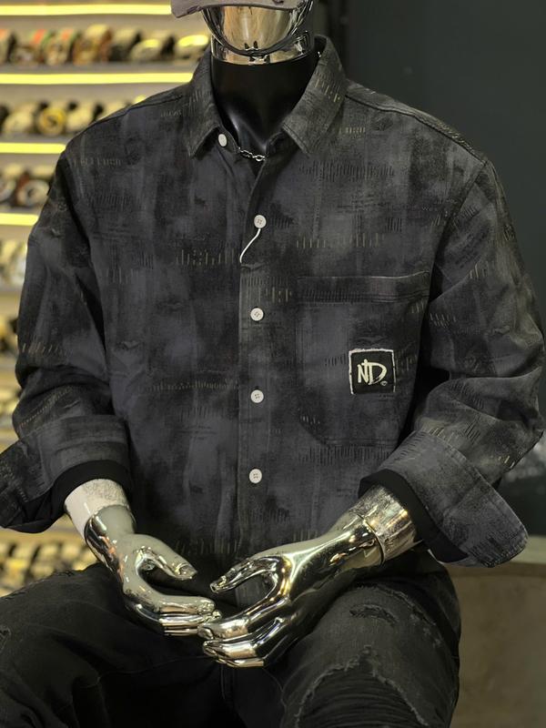 [2 Mẫu][3 Màu][ Áo Sơ Mi Guangzhou 6212-6817] Áo Sơ Mi Tay Dài Màu Xám Tím Was Loang Kẻ Sọc & Trắng Was Loang Kẻ Sọc & Mẫu 2 Túi Xanh Hoạ Tiết Chất Kaki Dày Dặn S3343-S3344-S3191 K3 STORE