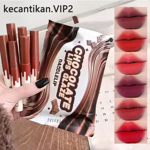 【Promo】6PCS Set Lipstick Matte Coklat - Lipstick matte tahan air dan anti-luntur. Set lipstick matte dengan tekstur seperti beludru, mudah diaplikasikan, tidak lengket, cocok untuk penggunaan sehari-hari, sesuai untuk wanita dan pelajar. Lipstik