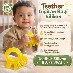 Mainan Bayi 0 6 Bulan Teether Gigitan Bayi Bahan Silikon BPA Free