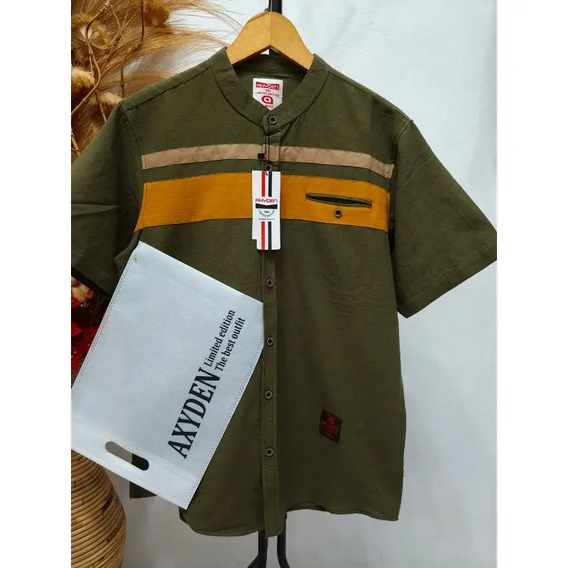 kemeja KEMKO AXYDEN PREMIUM QUALITY kemeja pria lengan pendek kerah sanghai kemeja motif terbaru 5