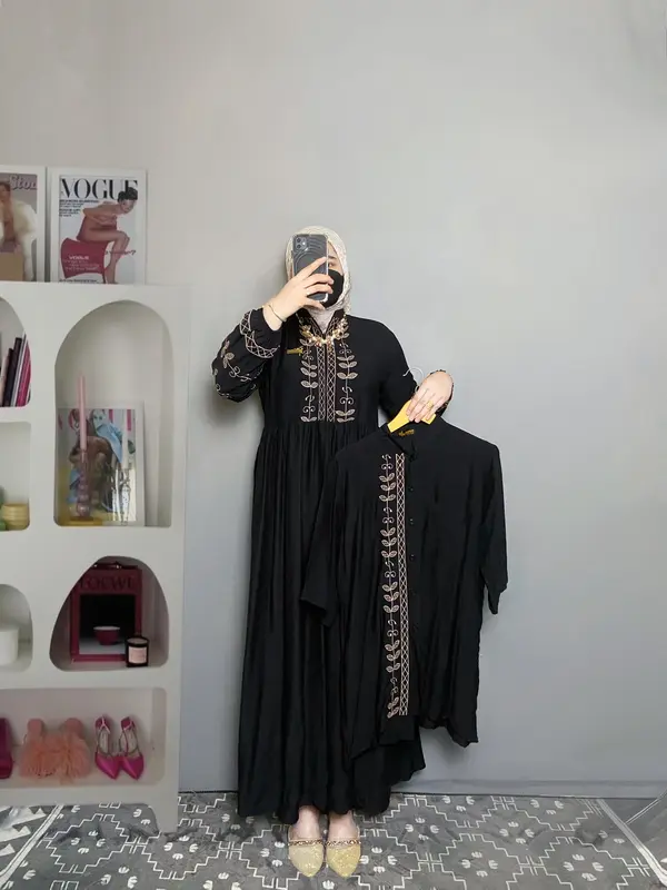 NAZUWA Couple Pasangan Dress Sarimbit Wanita pria polo linen 1
