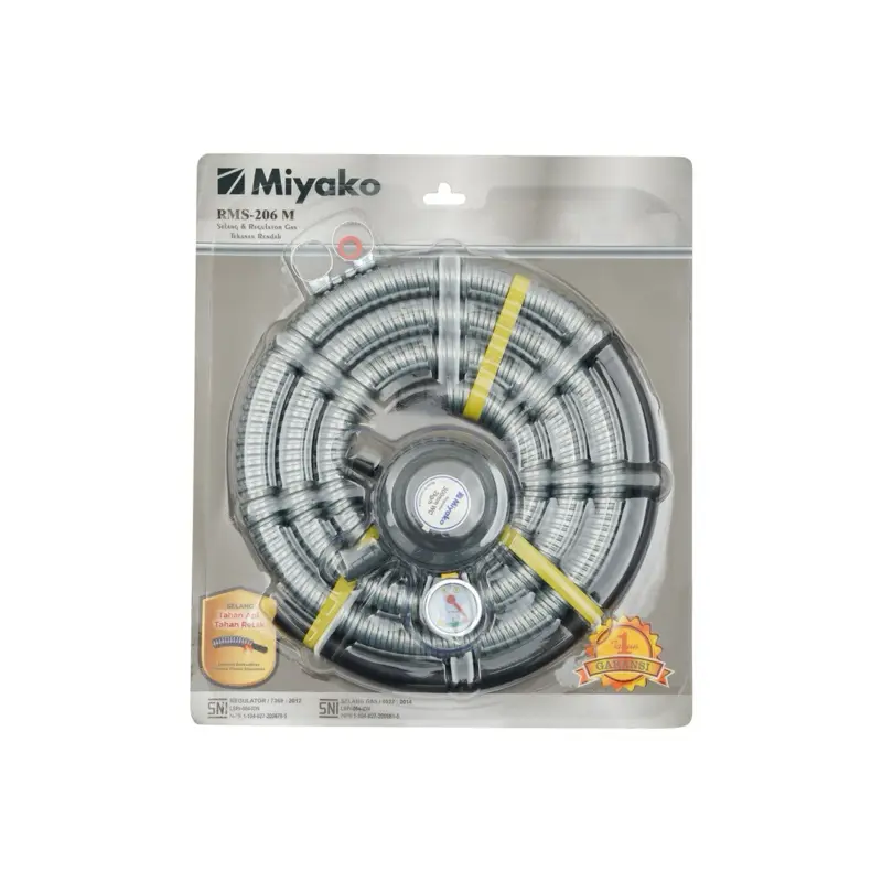 MIYAKO RMS-206M Selang Gas 1.8M dan Regulator Meter - Silver 1