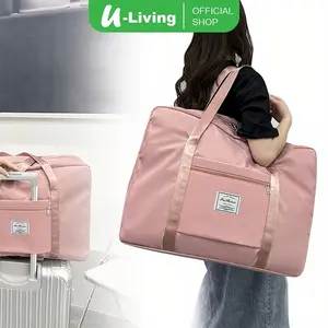 U-Living Tas Travel Organizer Bag Kapasitas Besar Tahan Air Hitam Tas Mudik Pink