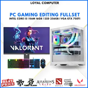 PC RAKITAN FULLSET GAMING EDITING INTEL CORE I5 | RAM 16GB | SSD 256GB | GTX 750 TI 4GB | LED 24"INch