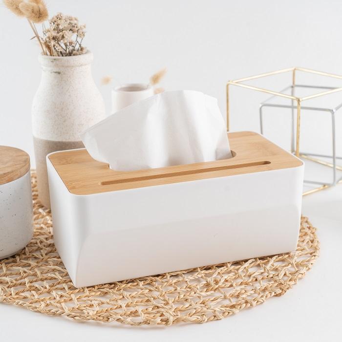 RUMAUMA Wood Tissue Box With Smartphone Holder - Kotak Tissue Kayu 2