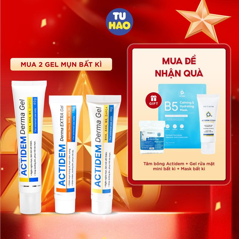 [TẶNG 3 QUÀ KHI MUA 2 TUÝP] GEL MỤN ACTIDEM DERMA GEL / EXTRA GEL HỖ TRỢ GIẢM MỤN MỜ THÂM 18 / 40 GRAM Skincare