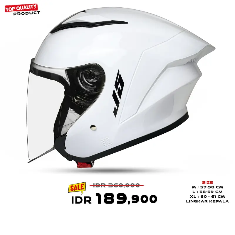 Helm Half Face MLA COSMO | Hitam Dof Kaca Visor Smoke SNI Motorcycle 7