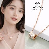 Gambar YADAS KOREA Kalung Titanium 18K Gold Plated - Liontin Ring Zircon Anti Karat Elegan & Modern untuk Wanita - 8833 Gold dari YADAS KOREA Kab. Tangerang 5 Tokopedia