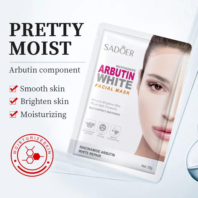 10 Sheets Niacinamide Arbutin Whitening Facial Masks skincare Moisturizing Repairing Anti-aging Face Mask for Skin Care