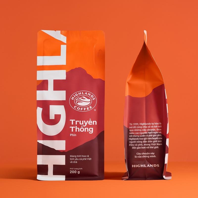 Cà phê rang xay Truyền Thống Highlands Coffee pha phin sữa đá đen đá vị đậm đà nguyên bản chất Việt 