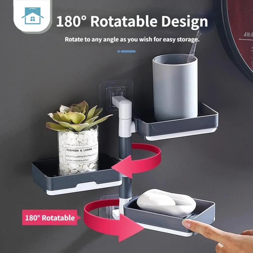 Drilling-Free Soap Holder Wall Mounted Three Layer Soap Organizer Soap Case Soap Dish Box Bathroom