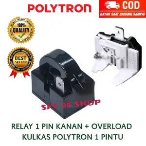 RELAY 1 PIN KANAN + OVERLOAD KULKAS POLYTRON 1 PINTU