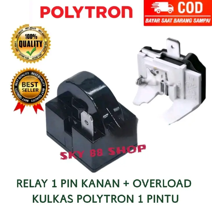 RELAY 1 PIN KANAN + OVERLOAD KULKAS POLYTRON 1 PINTU 0