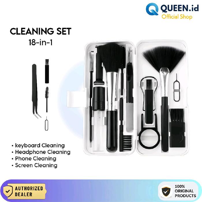 Gambar QUEEN Cleaning Tools Set 18in1 Multi Pembersih Cleaner Earphone HP dari Queen-id Kab. Tangerang Tokopedia