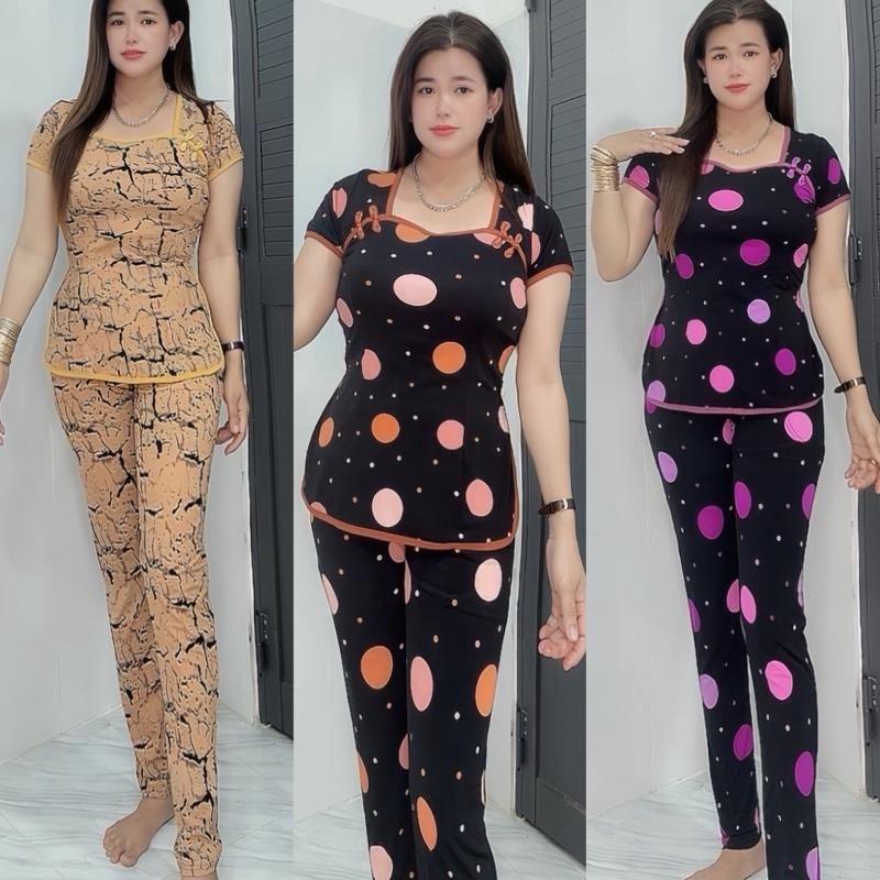 Đồ bộ nữ (sẫm ) áo sẻ tà quần dài ống ôm vải thun aty size 48-85kg _Tâm Đan.đồ bộ mặc nhà.đồ bộ thun