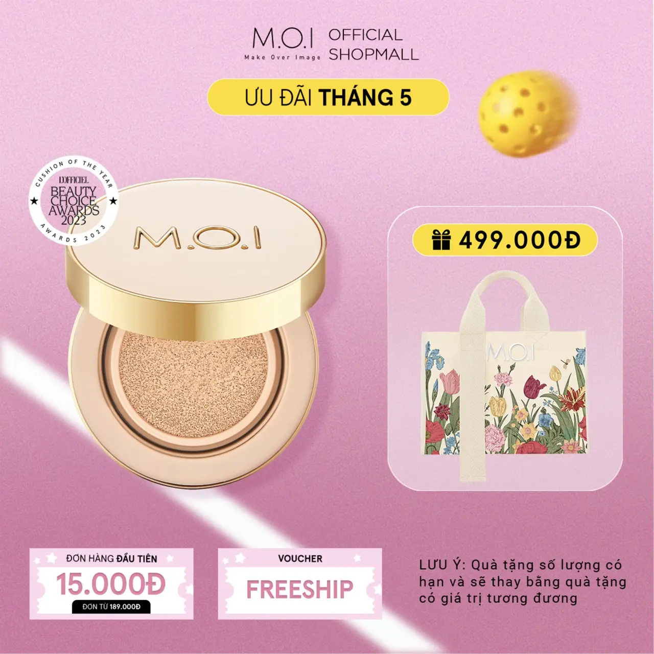 Phấn nước Kiềm Dầu Che Khuyết Điểm SPF 50+ PA+++ MOI Premium Baby Skin Cushion 12g
