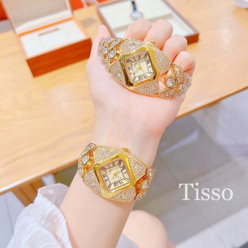  Đồng hồ Nữ Dáng Lắc Gossie Hoàng Kim Size 32mm Full Đá Cao Cấp TẶNG THÁO MẮC + HỘP+ PIN DỰ PHÒNG Đeo Tay Voi Watch Women đồng hồ đẹp 