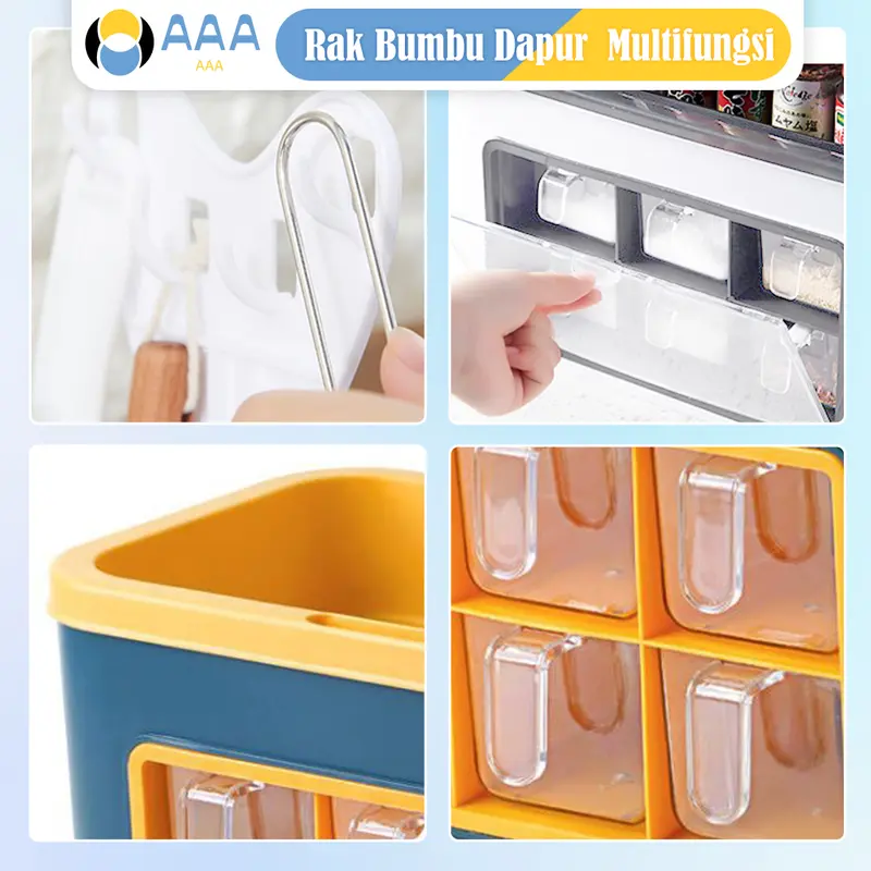 (AAA) Paket Combo Spesial Rak Bumbu Dapur + Botol Minyak 630ML + Oil Pot Minyak 1.3 L + Botol Bumbu kaca 2