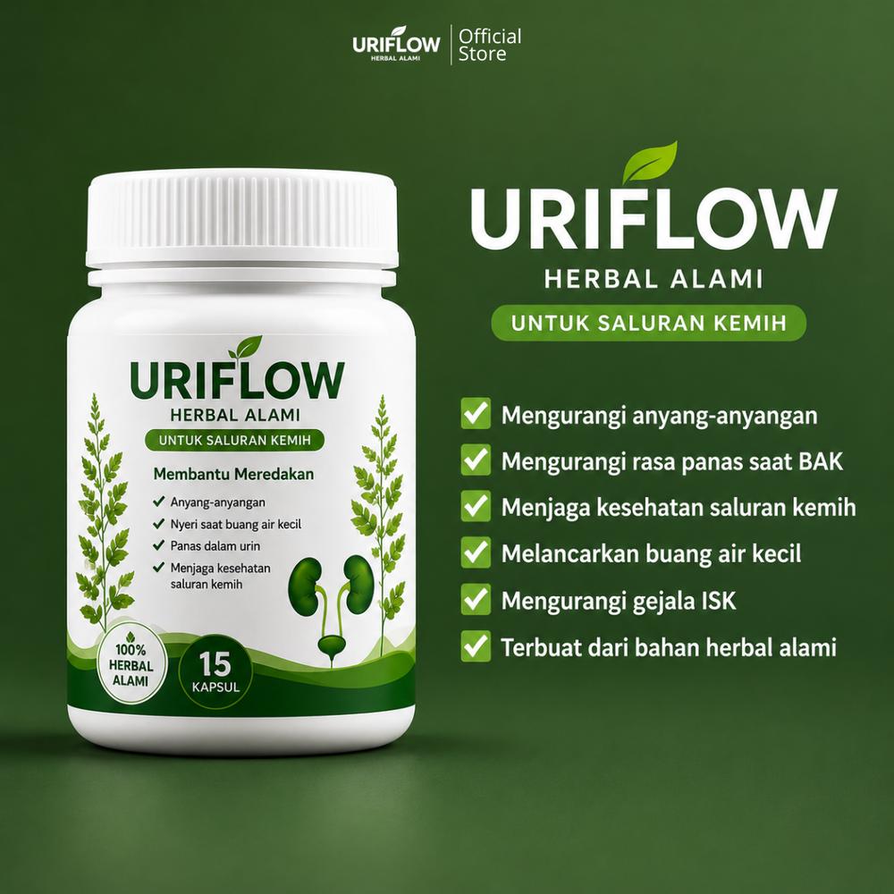 URIFLOW Herbal ISK Infeksi Saluran Kemih 15 Kapsul - Bantu Redakan Nyeri BAK & Anyang Anyangan - BPOM HALAL MUI