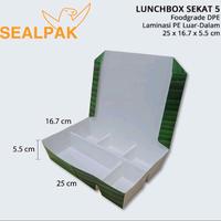 Gambar Paper Lunchbox Sekat 5 / Kotak Nasi / Kotak Bento / Dus Nasi (Motif) - MOTIFMENU25PCS  dari SEALPAK Kota Administrasi Jakarta Pusat 1 Tokopedia