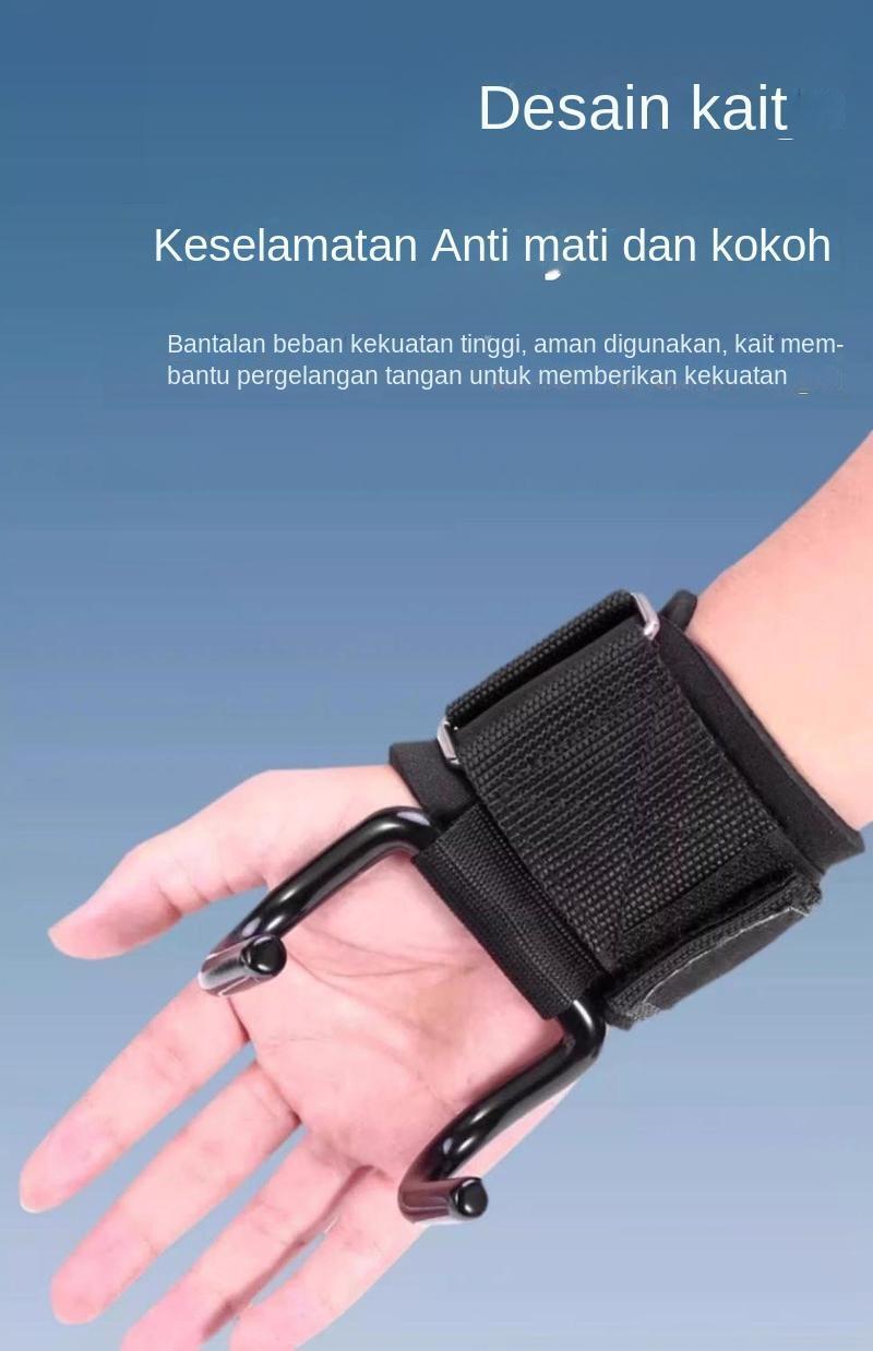 Sarung Tangan Gelang, Kait Tarik Kebugaran Kuat, Anti Selip, Cocok untuk Menggantung Palang Horizontal, Peralatan Pendukung