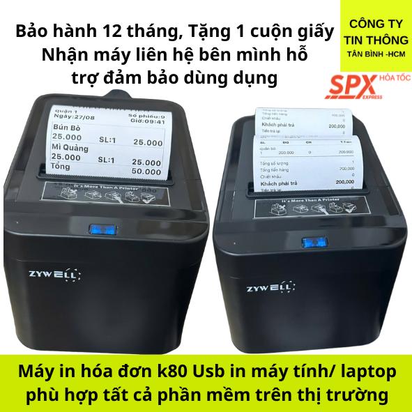 Máy In Bill K80 Cắt Giấy Tự Động cổng usb in máy tính, laptop, máy pos
