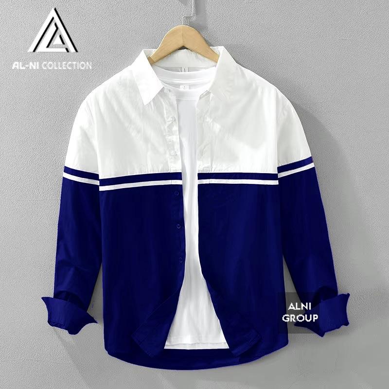 Alni Collection - Atasan Pria Lengan Panjang Kemeja Kekinian Elegant 3
