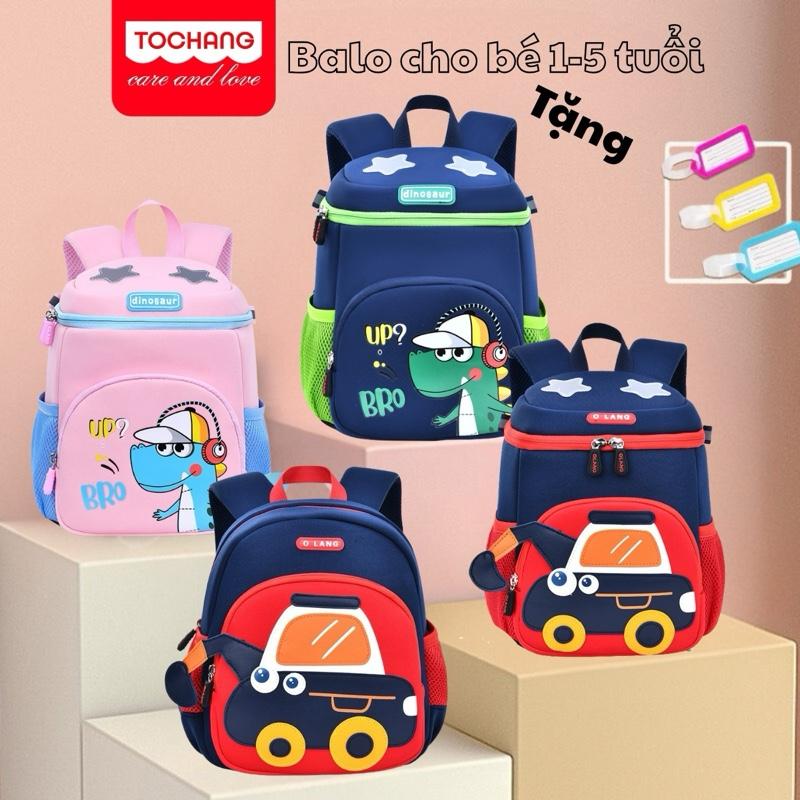 balo cho bé mầm non, balo bé trai, balo trẻ em mẫu giáo đi học cho bé Từ 1-6 Tuổi ( Máy Xúc Nắp Sao)