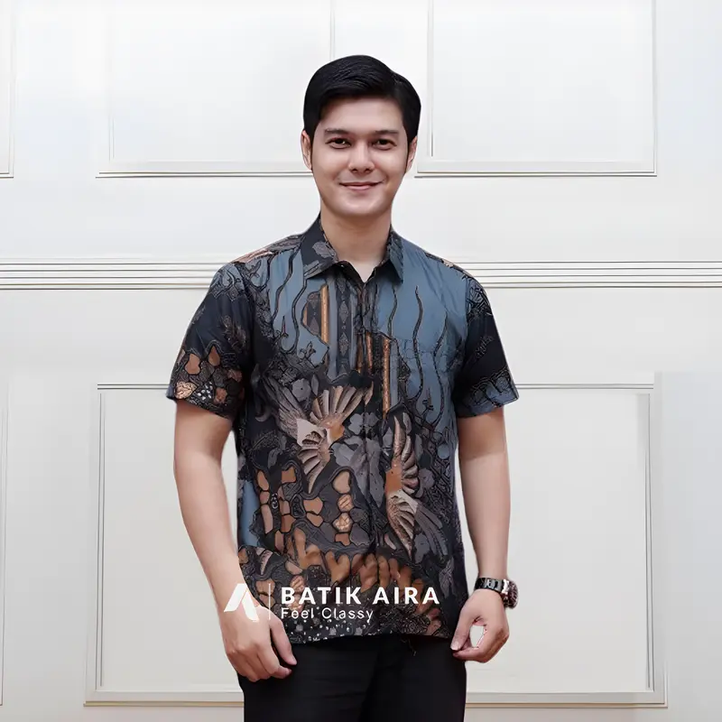 Kemeja Batik Pria batik premium lengan panjang terbaru 2024 cowok batik pria pendek anak laki Hem 8