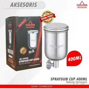 YUKIDO TABUNG SPRAY GUN SPRAY GUN CUP KAPASITAS 400 ML UNTUK SPRAY GUN TIPE ATAS F75 / ATAS F100/ ATAS K3