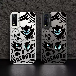 Casing hp VIVOY20/Y20i/Y20S/Y30 GN/IQOOU1X/Y12S/Y11S/Y20A/Y20 2021/Y20G/Y30G/Y20S G/Y20T/Y12A Shell perak berwarna case Pok é mon gengar Hantu Hitam Corak kartun penjualan panas Kasus telepon pria