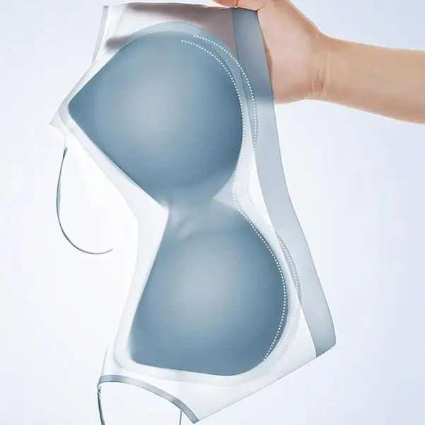 Summer Thin Women's Sexy Traceless Ultra Thin Underwear Large Chest Show Small Bra Small Chest Gather Bra Cotton Plain Floral Striped Seamless Strapless Wireless 3/4 Coverage Full Coverage
