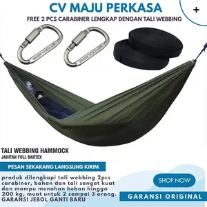 Hammock + Carabiner Ayunan Tempat Tidur Gantung Hamok Single Hammok Hemok Kasur Gantung Murah