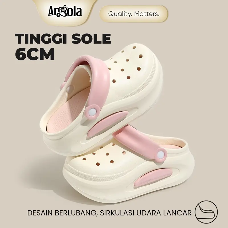 ANGOLA Sepatu Sandal Wedges 6CM H28A Sepatu Sendal Fuji Lucu/Sandal Wanita Kekinian/Sendal Baim 3